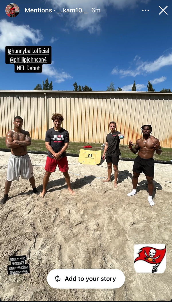 Athletes training with Hunnyball